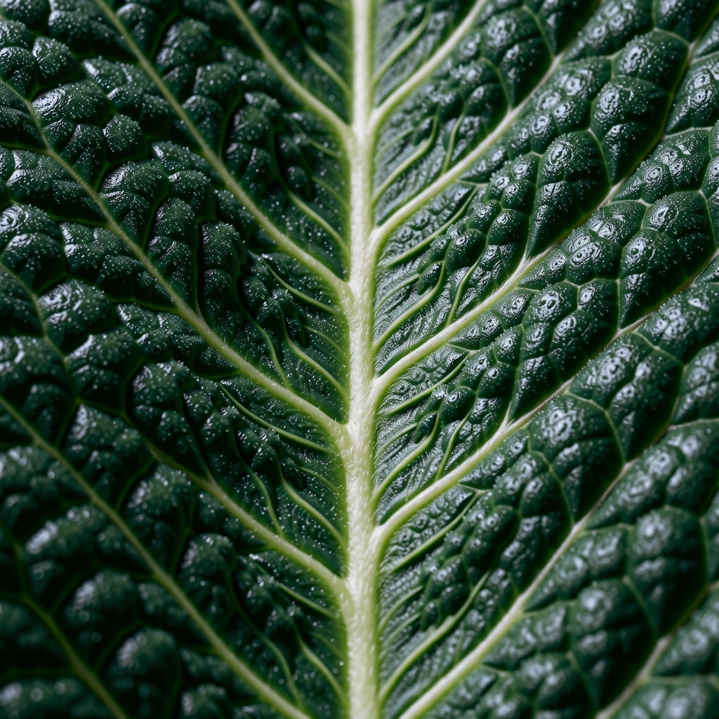 Botanische Struktur von Grünkohl